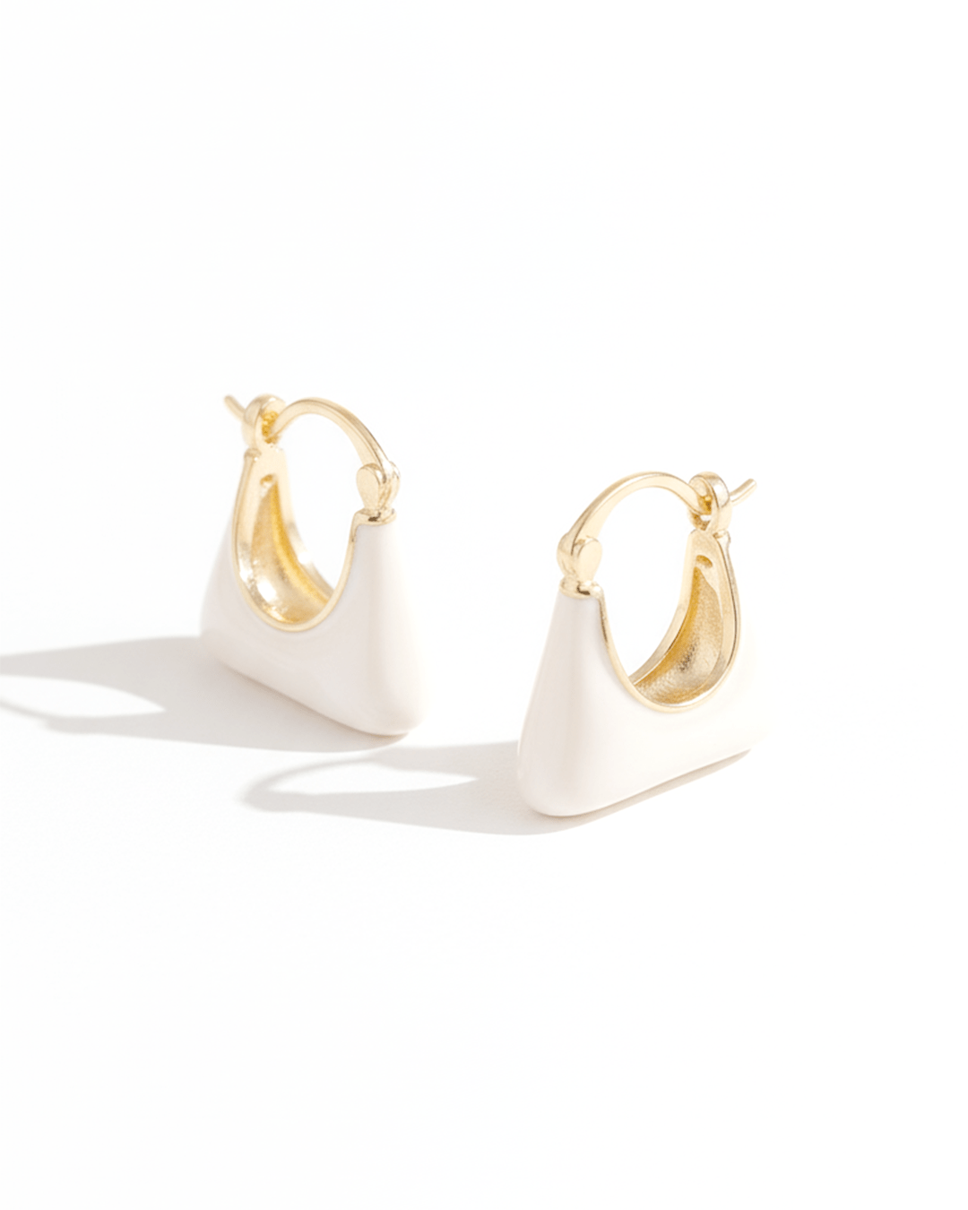 Designer Tote Korean Style Enamel Handbag Hoop Earrings - Clooz