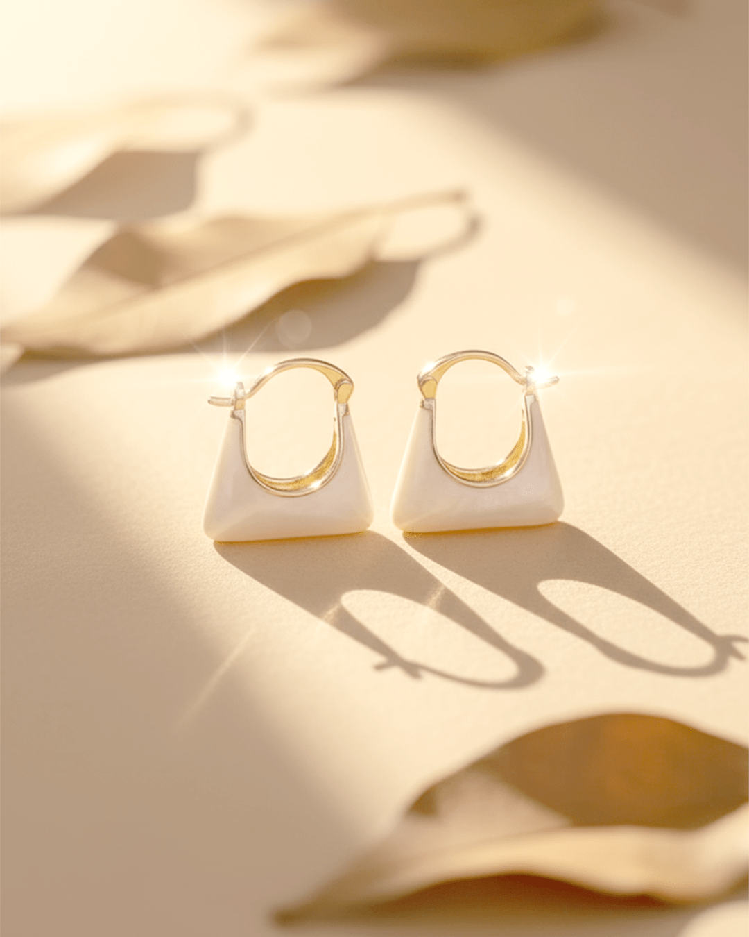 Designer Tote Korean Style Enamel Handbag Hoop Earrings - Clooz