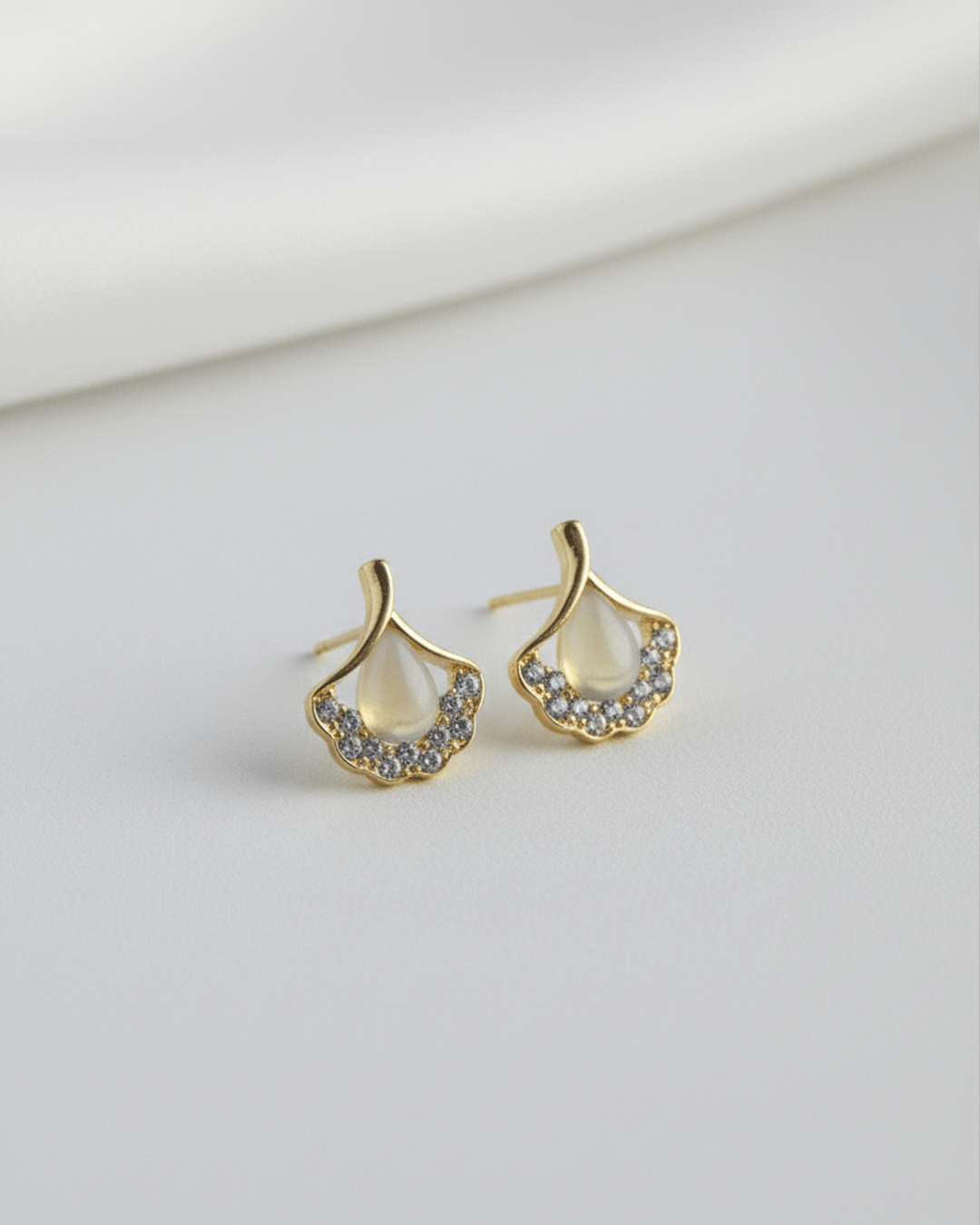 Golden Petal Elegance Studs - Clooz