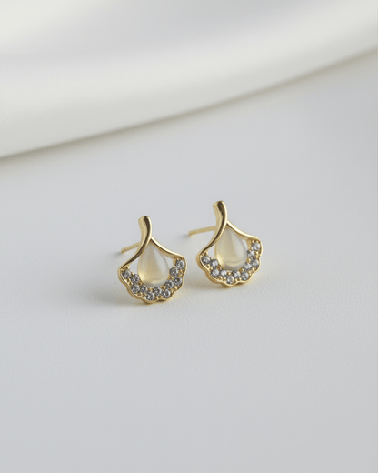 Golden Petal Elegance Studs - Clooz