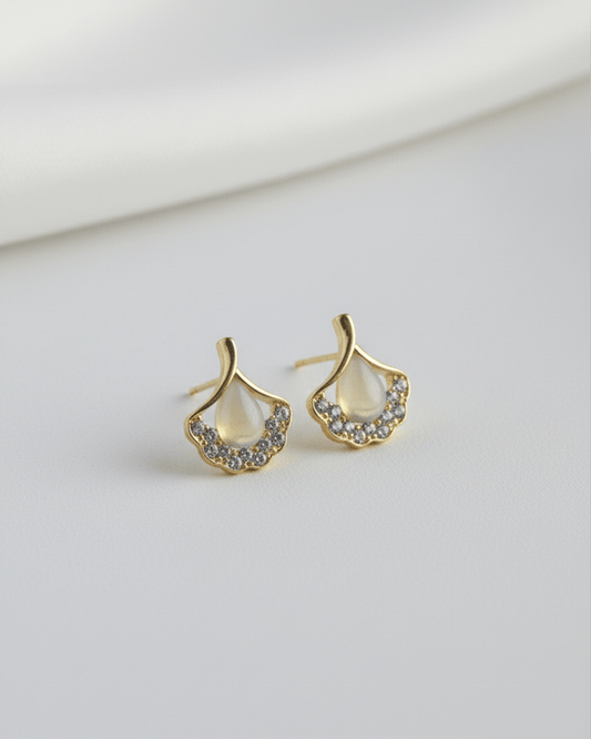 Golden Petal Elegance Studs - Clooz