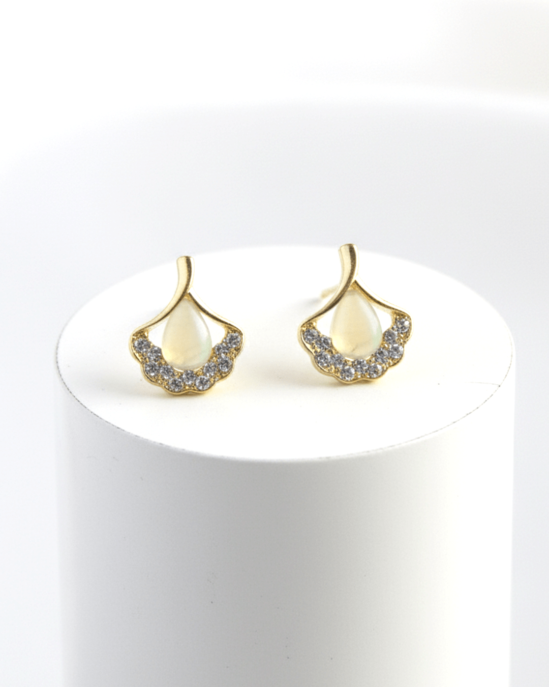 Golden Petal Elegance Studs - Clooz