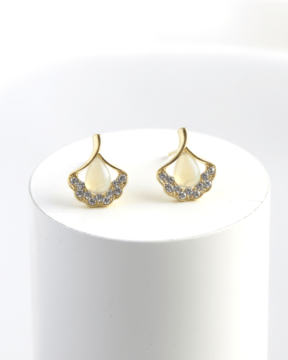 Golden Petal Elegance Studs - Clooz